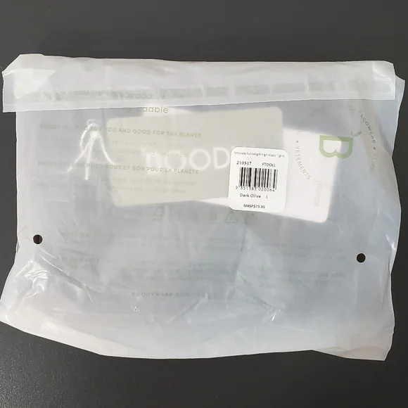 NWT BOODY EcoWear Motivate Full Length High Waist Tights - Dark Olive - Large - Picture 8 of 8